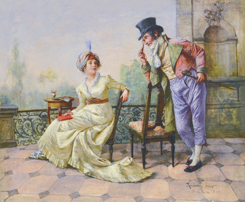 Kéméndy Jenő (1860-1925) Courting, 1889