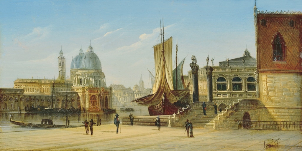 Siegen, August von (1820-1883) View of Venice