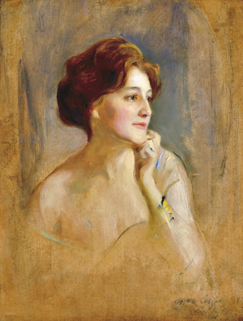 László Fülöp (1869-1937) Portrait of countess Pourtales, 1914