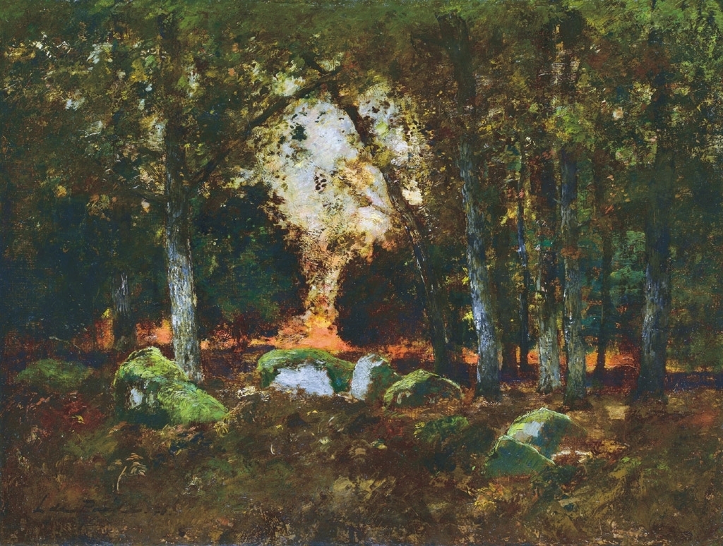 Paál László (1846-1879) Forest with rocks, 1876