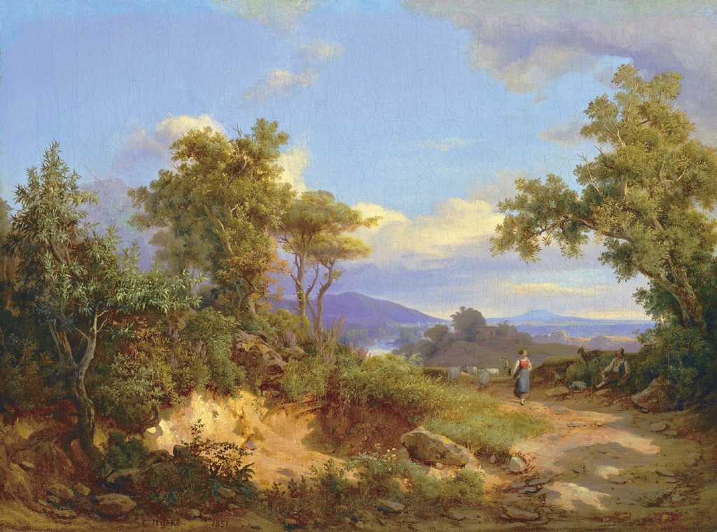 Markó Károly, Ifj. (1822 - 1891) Landscape in Italy, 1851