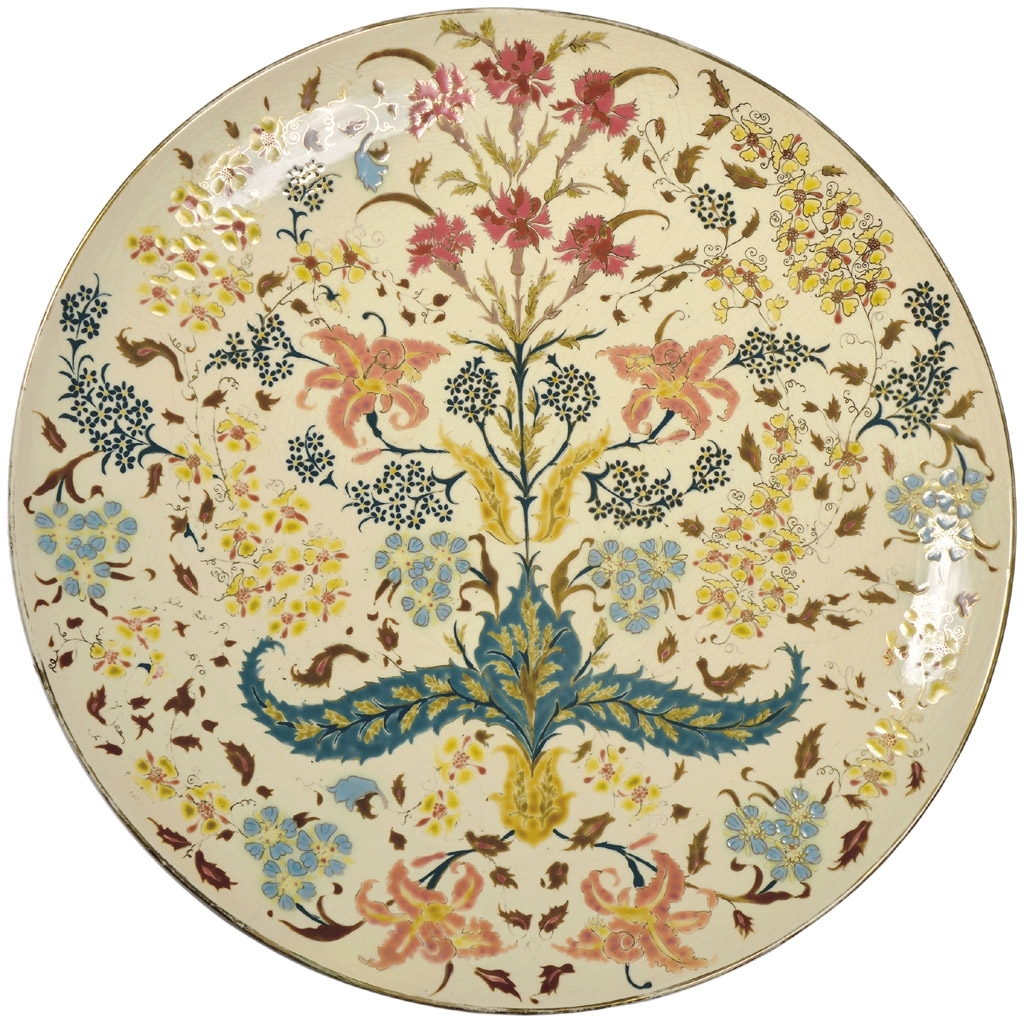 Zsolnay Giant plate with Persian motif, Zsolnay, c. 1890