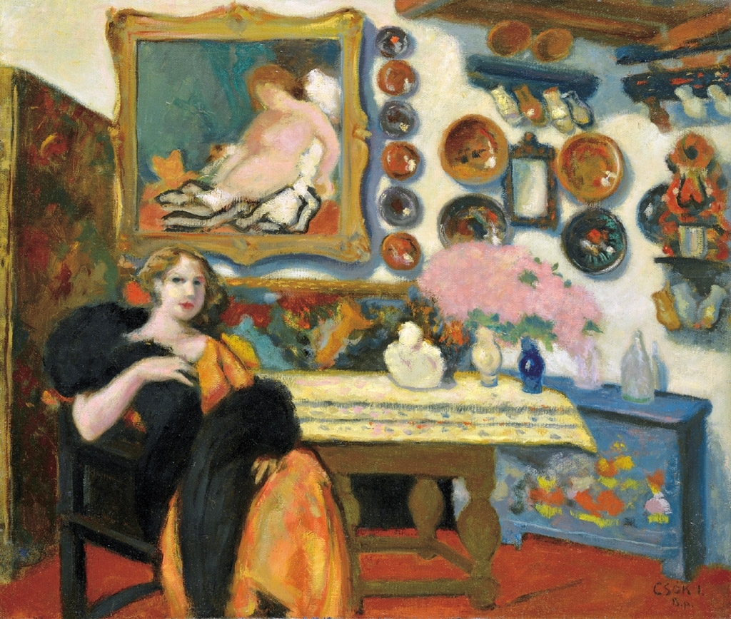 Csók István (1865-1961) Hölgy stólával