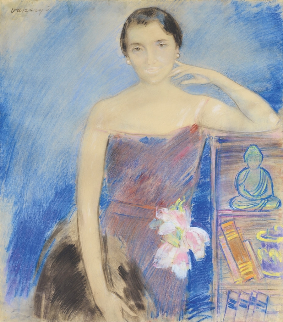 Vaszary János (1867-1939) Lady in floral dress