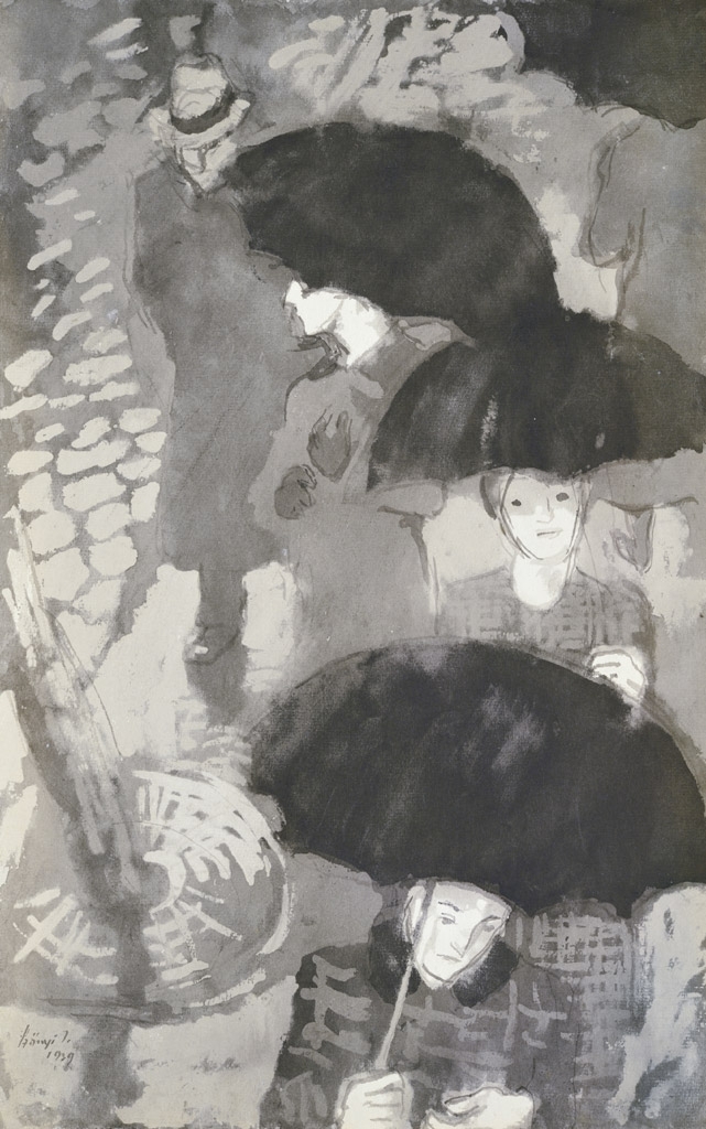 Szőnyi István (1894-1960) Umbrellas, 1939