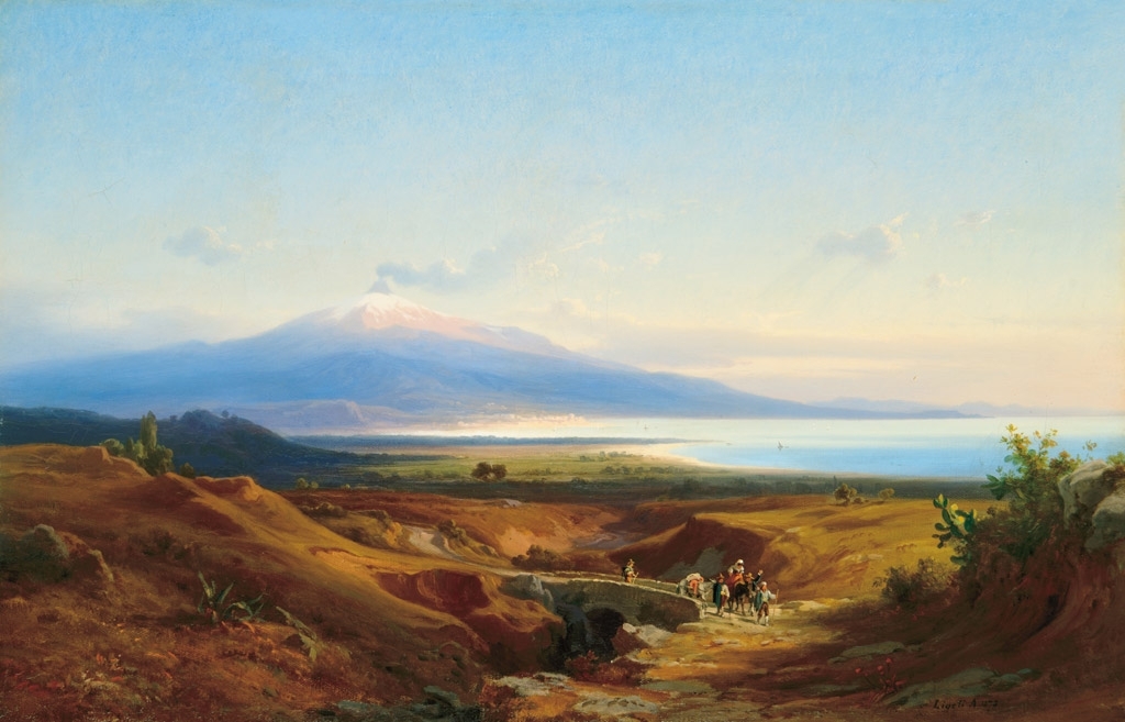 Ligeti Antal (1823-1890) A Vezúv látképe, 1870