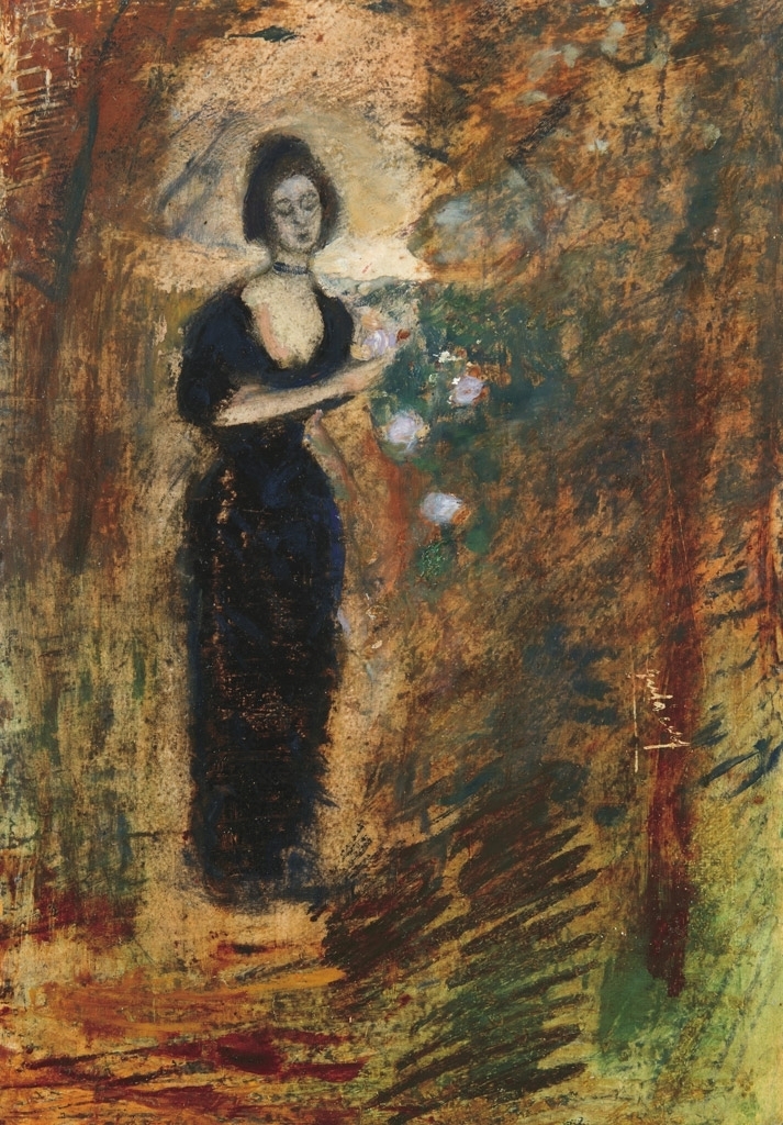 Gulácsy Lajos (1882-1932) Woman at the rosewood (Rose-bush), around 1912