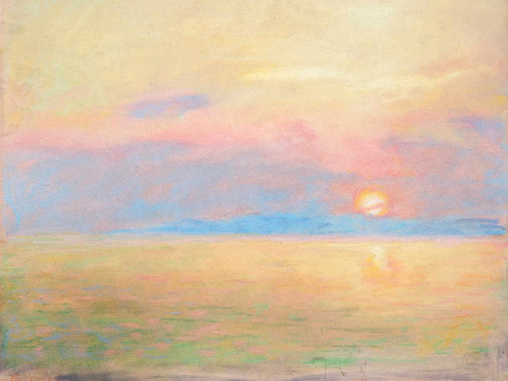 Rippl-Rónai József (1861-1927) Sunset by the riverside