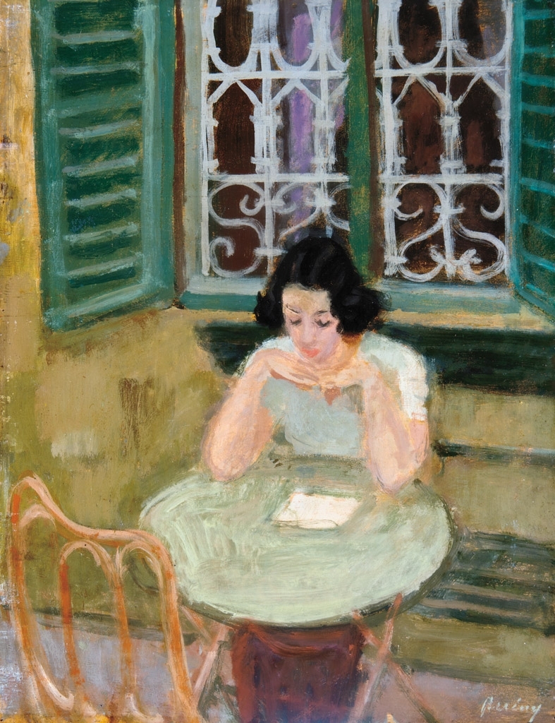 Berény Róbert (1887-1953) Eta is reading