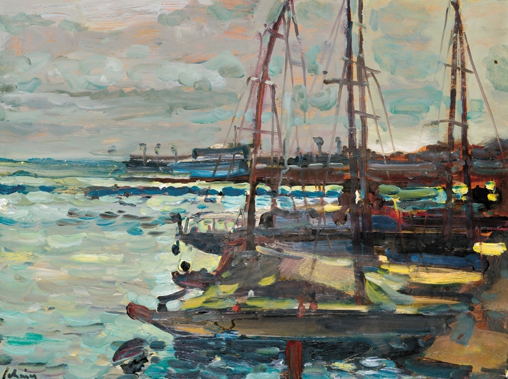 Schéner Mihály (1923-2009) Sunset in the harbour