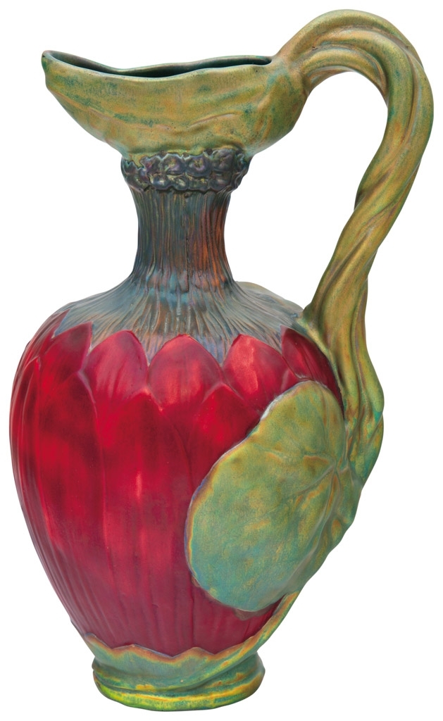 Zsolnay Organic jug, Zsolnay, around 1898, Design presumably by  Mack Lajos