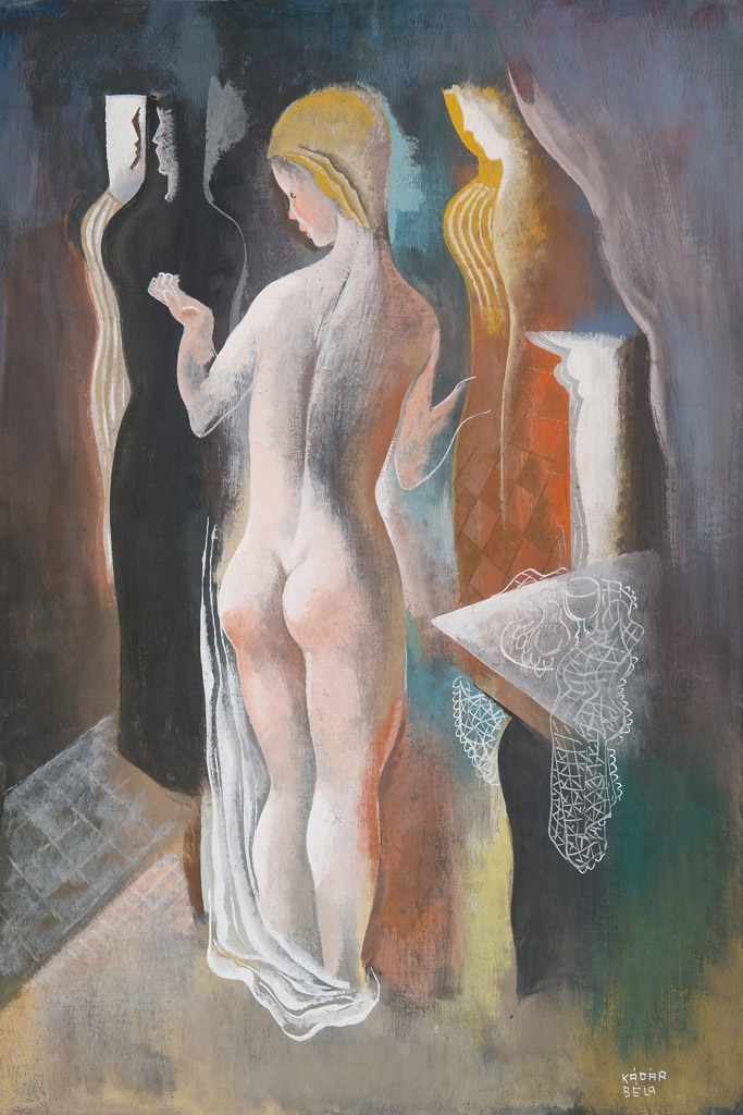 Kádár Béla (1877-1956) Art-deco nők enteriőrben