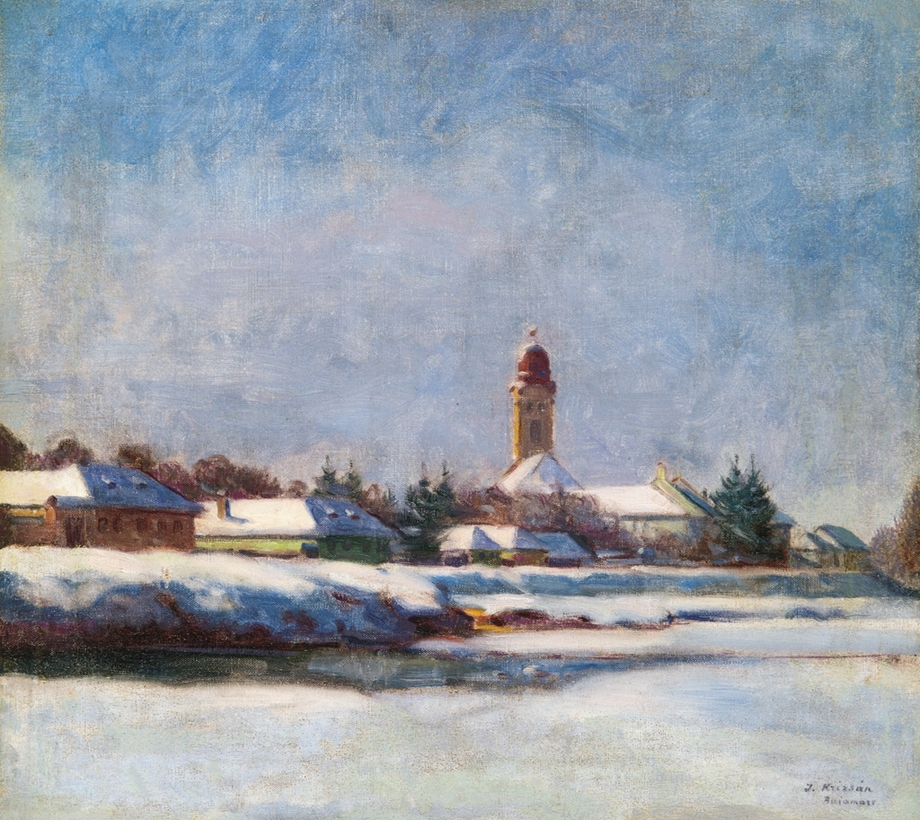 Krizsán János (1866-1948) Baia Mare in Winter
