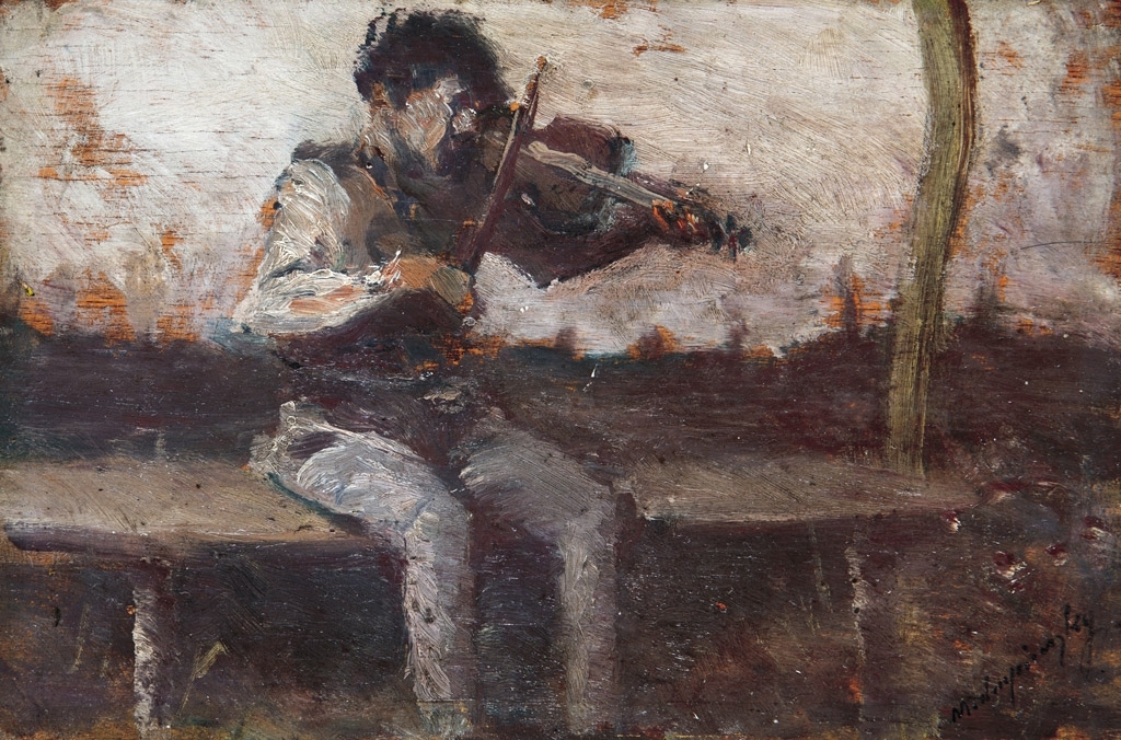 Mednyánszky László (1852-1919) Boy with a violin