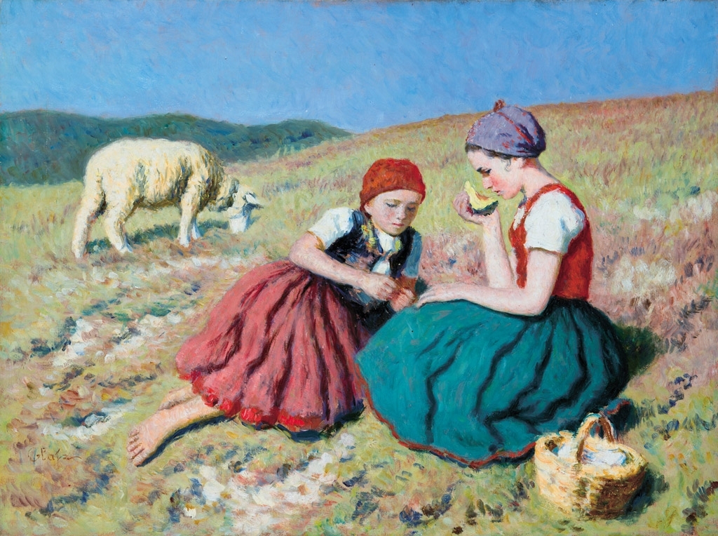 Glatz Oszkár (1872-1958) Girls on the field