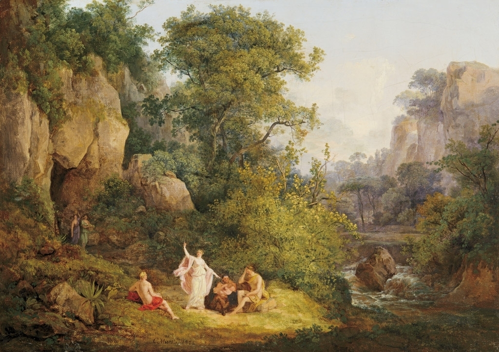 Markó Károly, Id. 1793-1860 Mythological scene in a rocky landscape, 1835