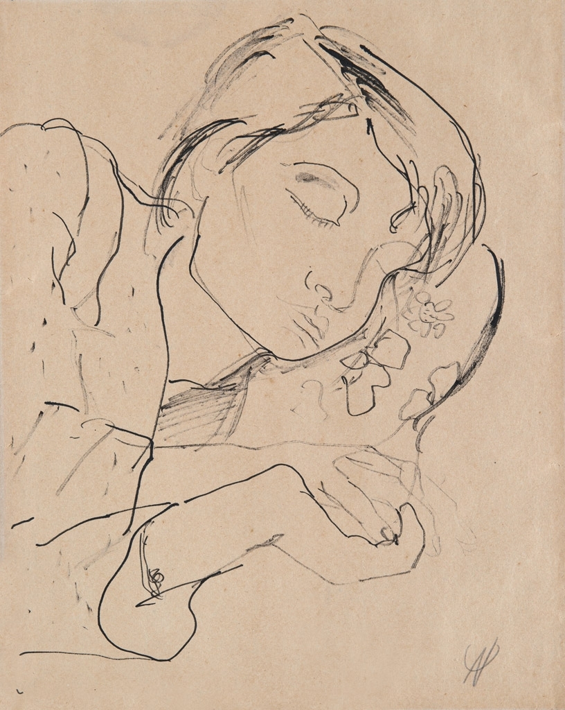 Ámos Imre (1907-1944) Anna Margit alszik