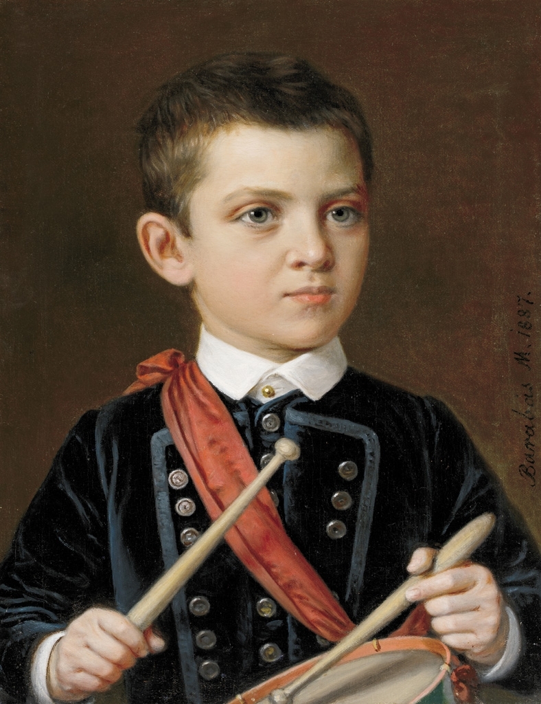 Barabás Miklós (1810-1898) Portrait of Maszák, Miklós (The artists' grandson), 1887