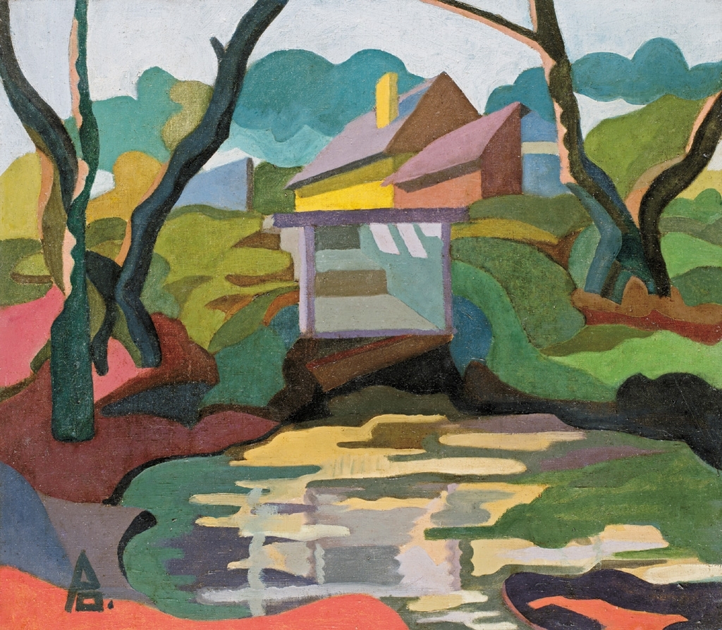 Pittner Olivér (1911-1971) Vízparti ház