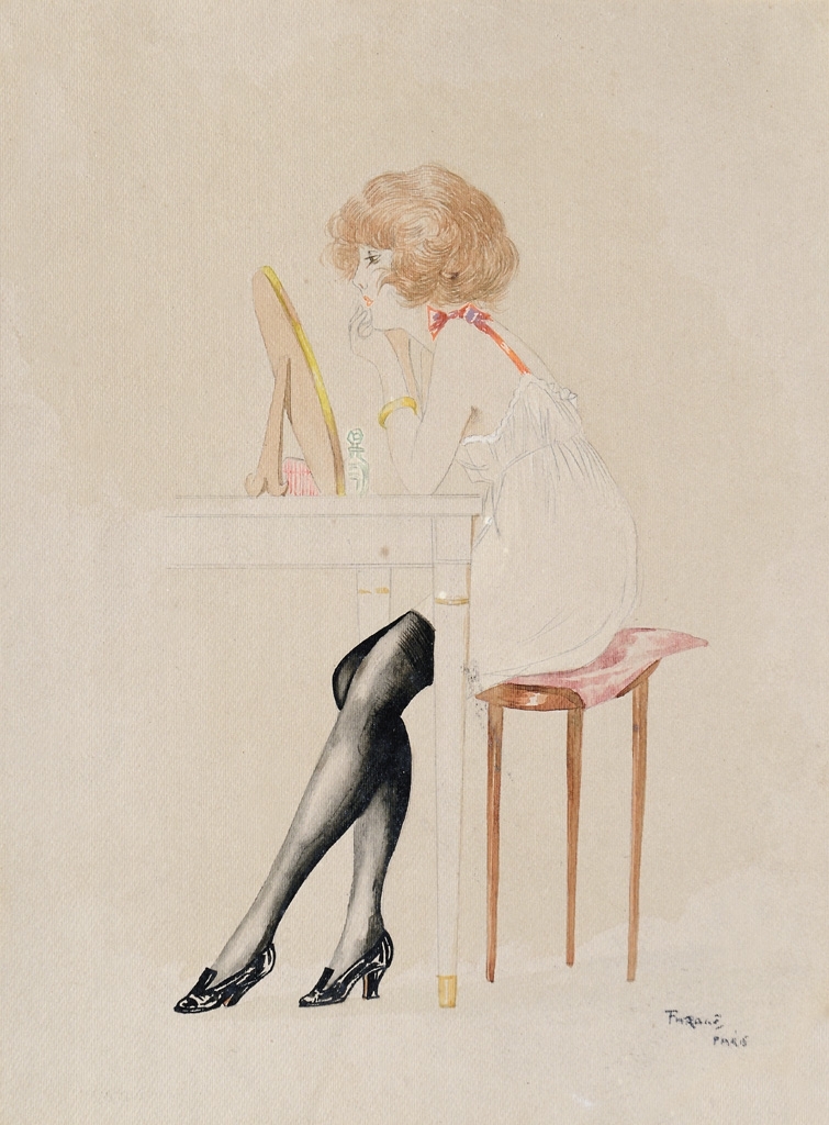 Faragó Géza (1877-1928) Woman in boudoir