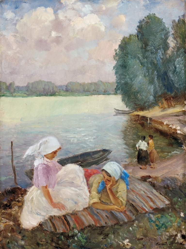 Czencz János (1885-1960) Girls down by the riverside, 1938