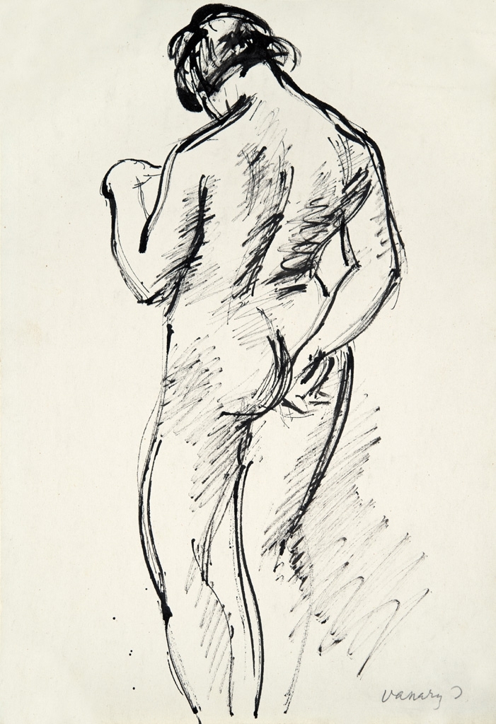 Vaszary János (1867-1939) Female nude with her back