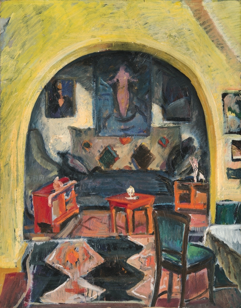 Perlrott-Csaba Vilmos (1880-1955) Sárga szoba II., 1910 körül