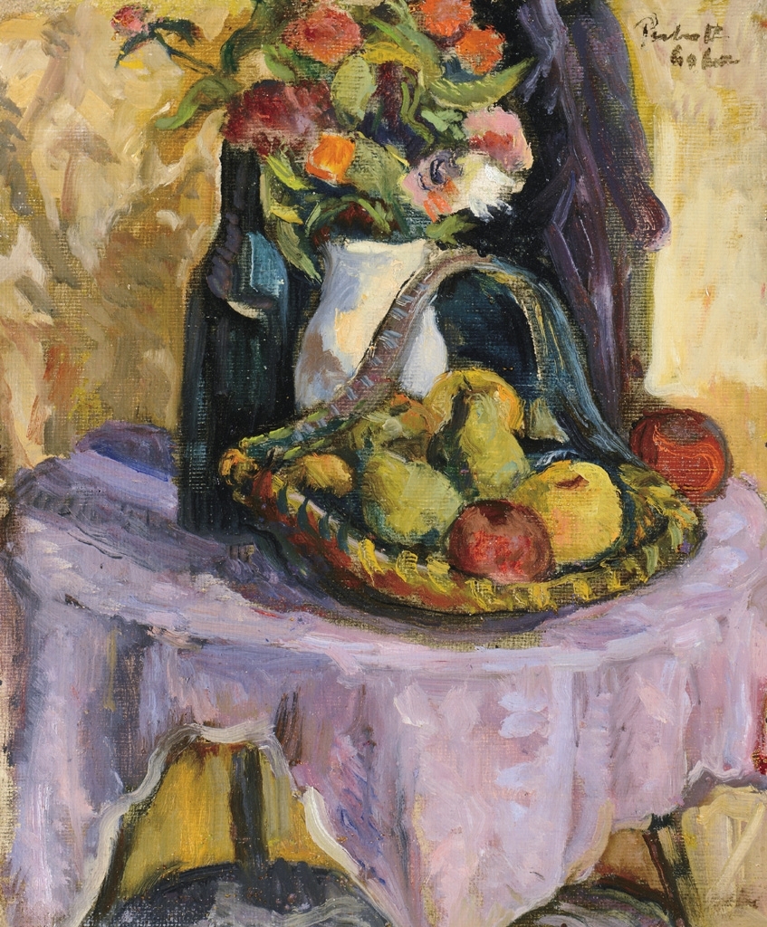 Perlrott-Csaba Vilmos (1880-1955) Still Life with Wine and Fruit
