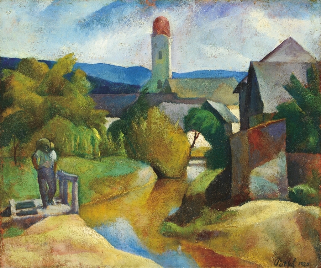 Patkó Károly (1895-1941) View of Baia Mare, 1924