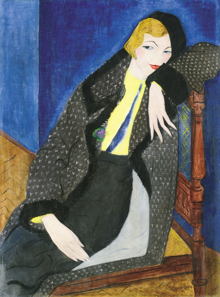 Vörös Géza (1897-1957) Girl with Violets, 1933