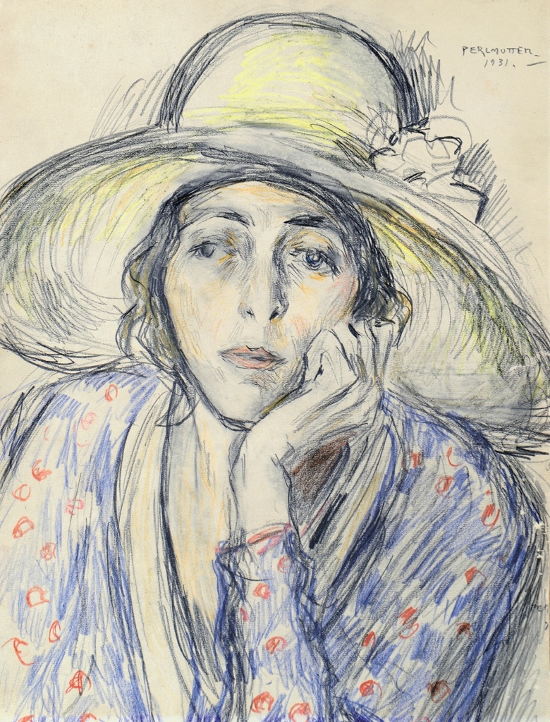 Perlmutter Izsák (1866-1932) Female Portrait, 1931