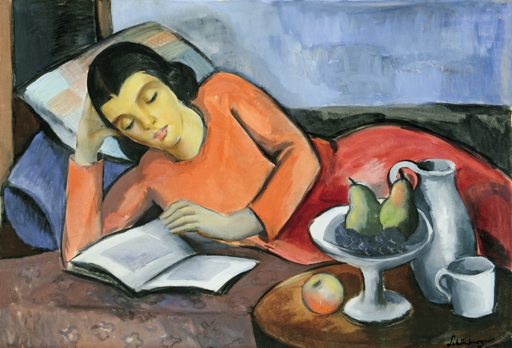 Schönberger Armand (1885-1974) Girl Reading