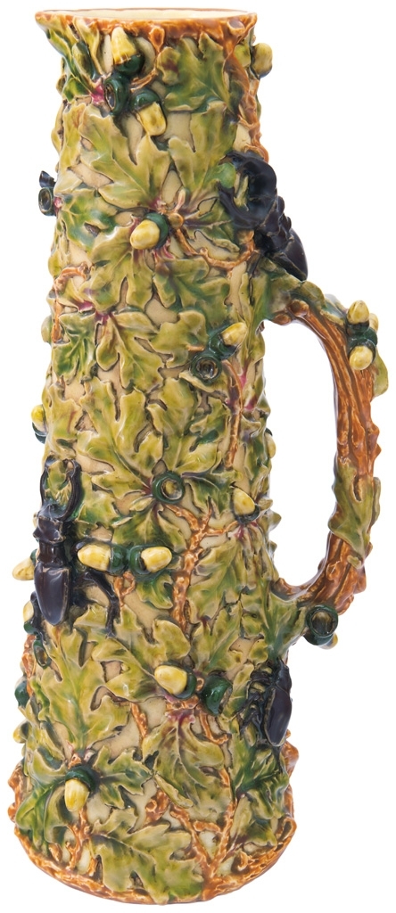 Zsolnay Decorated jug with stag-beetles, Zsolnay, c. 1893