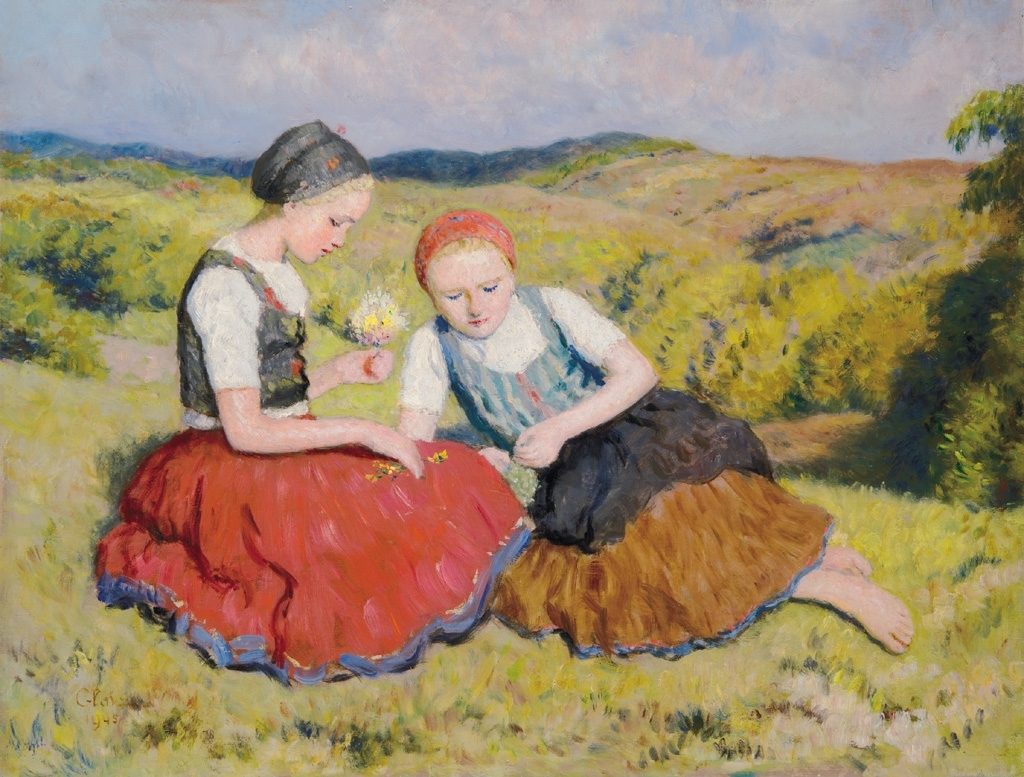 Glatz Oszkár (1872-1958) Lányok a mezőn, 1945