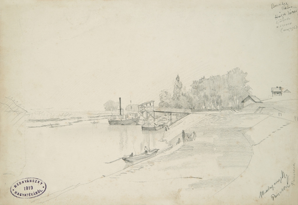 Mednyánszky László (1852-1919) Harbour by the River