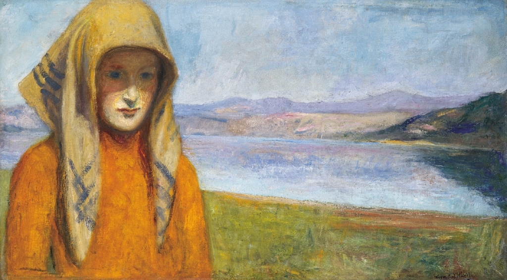 Kernstok Károly (1873-1940) Young Lady with a Yellow Scarf, around 1905
