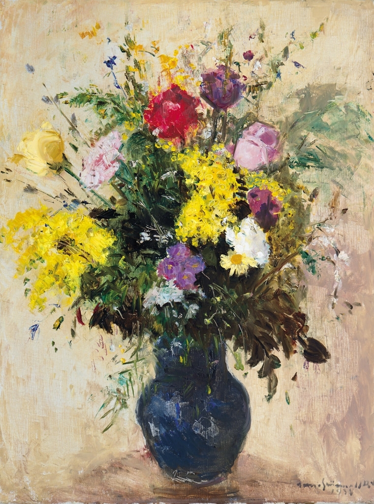 Iványi Grünwald Béla (1867-1940) Still life with flowers, 1938