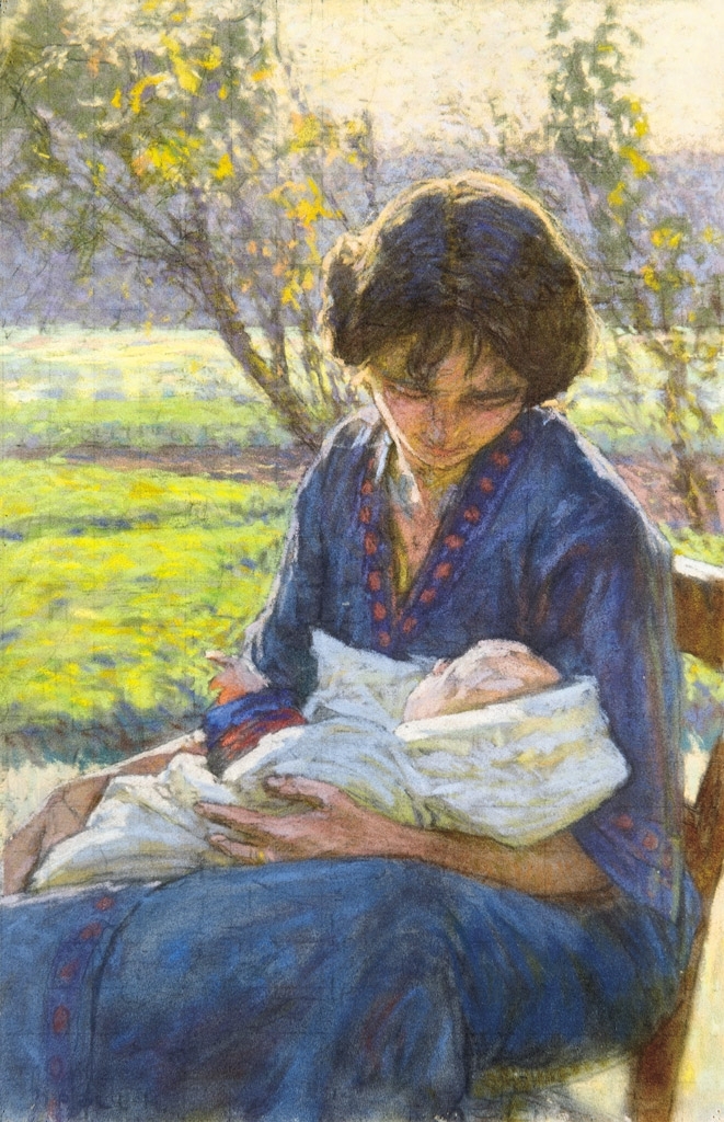 Poll Hugó (1867-1931) Woman with her child