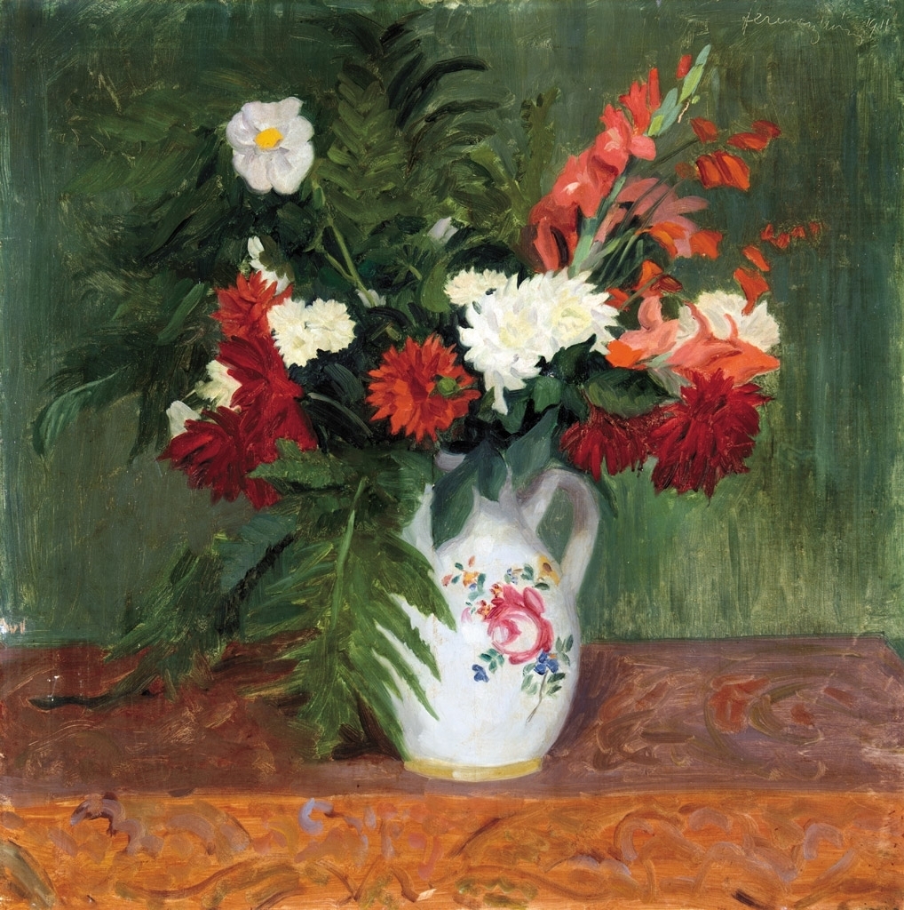 Ferenczy Károly (1862-1917) Virágok parasztkorsóban, 1911
