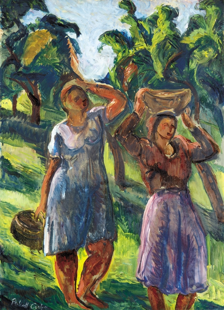 Perlrott-Csaba Vilmos (1880-1955) After fruit picking, c. 1945