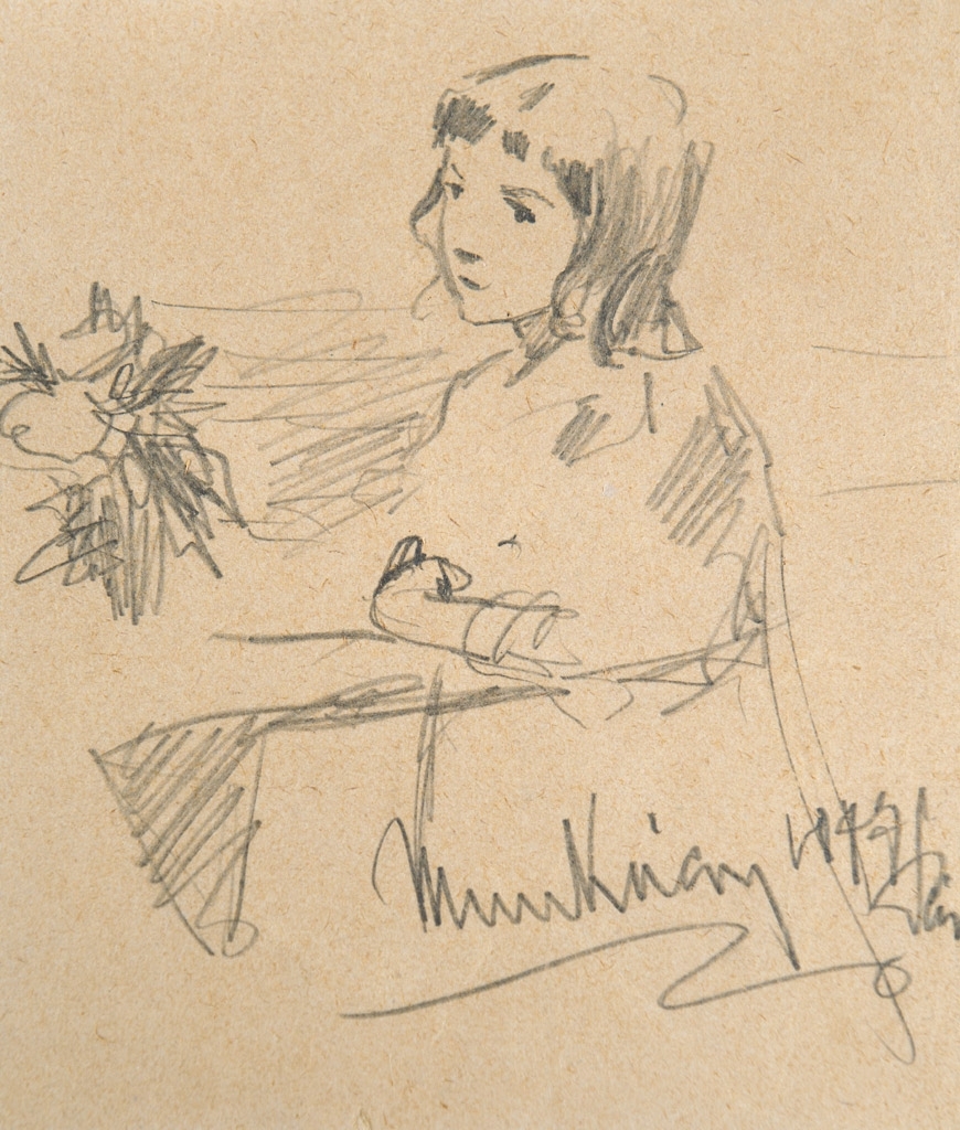 Munkácsy Mihály (1844-1900) Kislány virágokkal