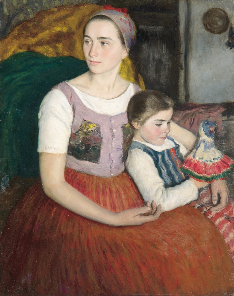 Glatz Oszkár (1872-1958) Mother with her little girl