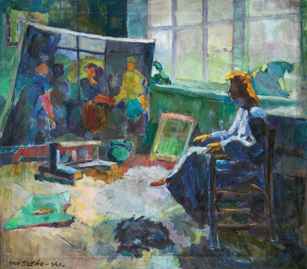 Nagy Oszkár (1883-1965) In the atelier, 1941