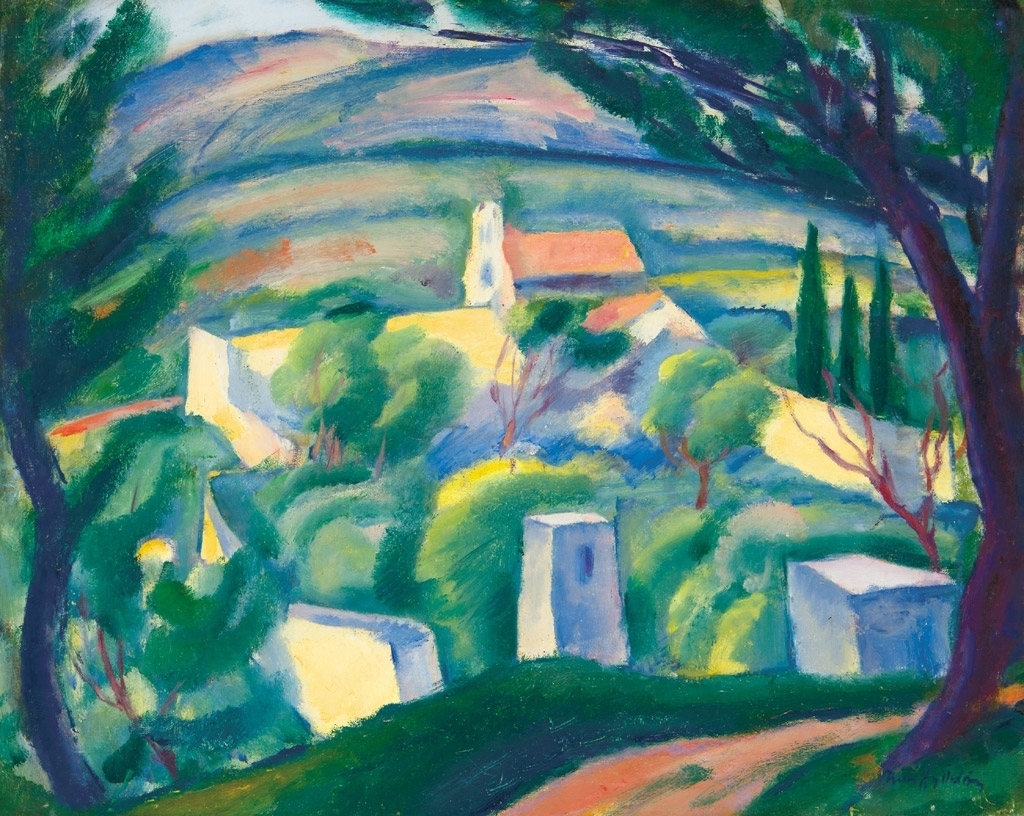 Márffy Ödön (1878-1959) Vilage on the hillside, c. 1912