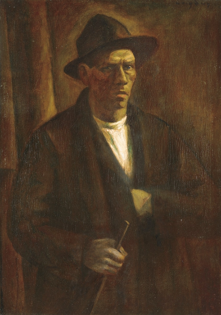 Czigány Dezső (1883-1938) Pásztorbotos önarckép, 1920 körül