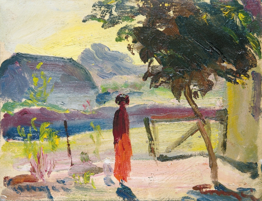 Tornyai János (1869-1936) Early summer (Woman in a red dress)