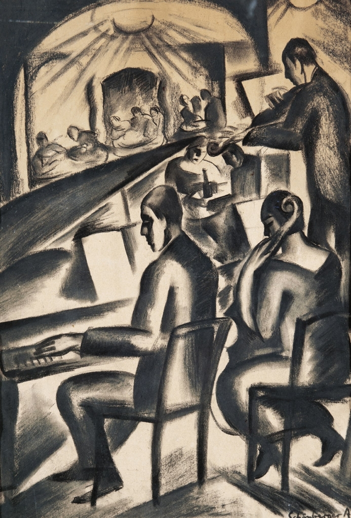 Schönberger Armand (1885-1974) In a cofee-house