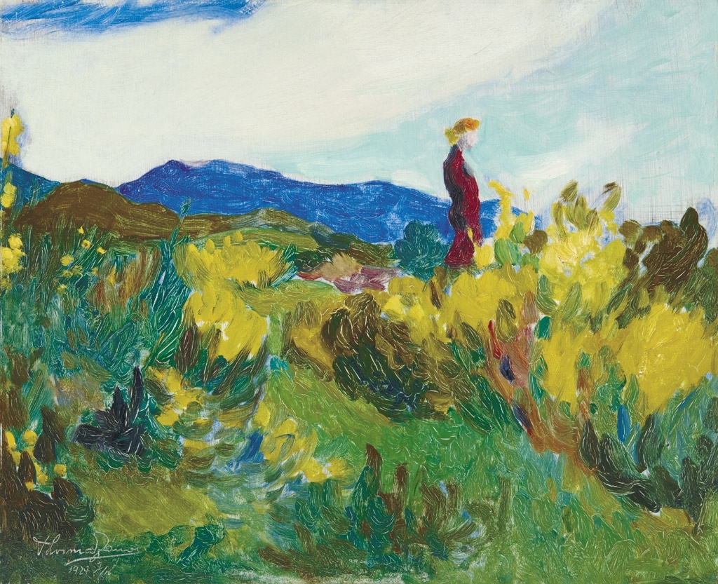 Thorma János (1870-1937) Girl on a hillside, 1927