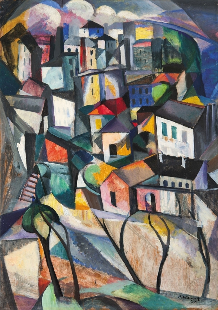 Schönberger Armand (1885-1974) Road and houses, 1929