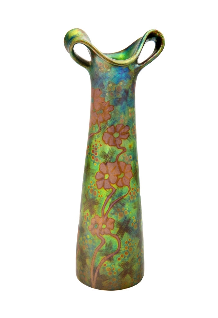 Zsolnay Karcsú, füles váza, Zsolnay, 1900
